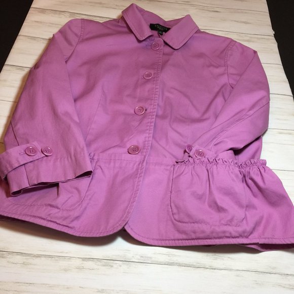 Talbots Jackets & Blazers - Talbots Lilac Ruffled Cinched Peplum Jacket 12P